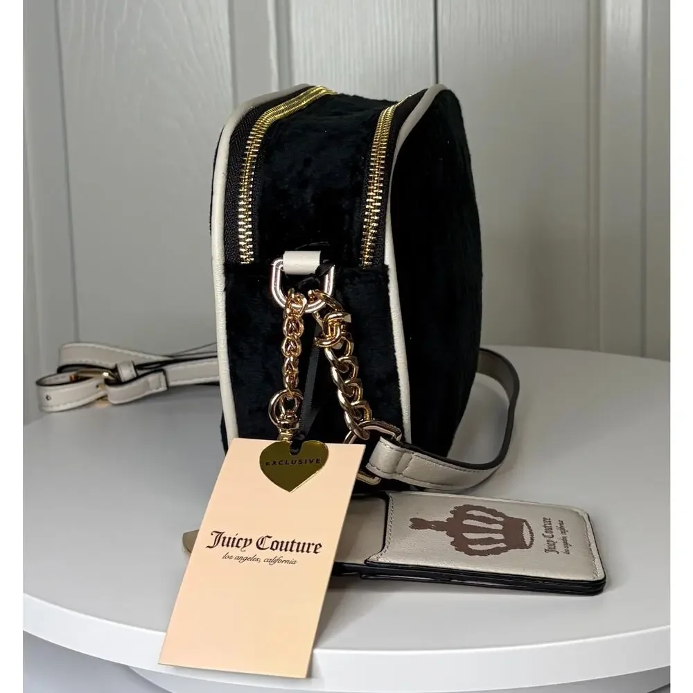 Scottie Dogs Camera Xbody Juicy Couture Crossbody Purse Black and White - NWT - Picture 5 of 16